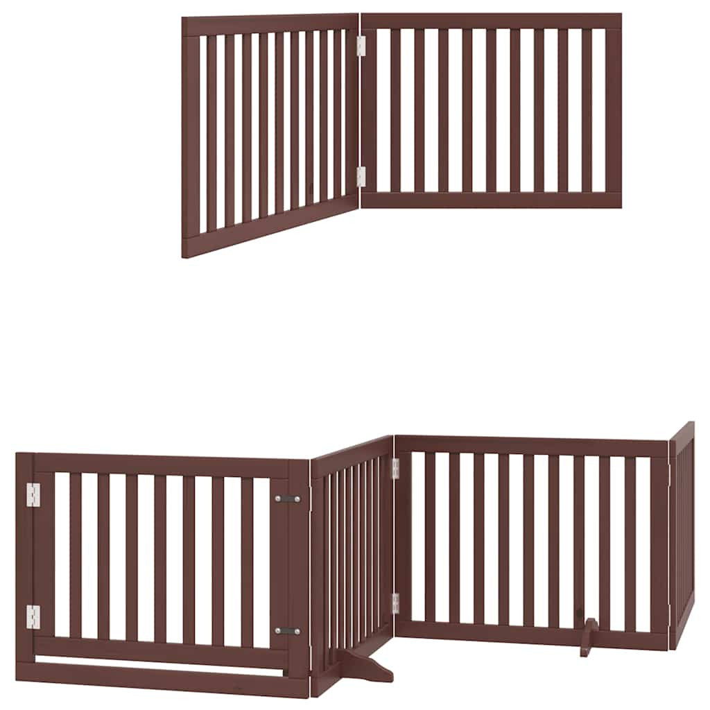 Vidaxl Puerta De Perros Plegable 12 Paneles Madera Álamo Marrón 960 Cm_2