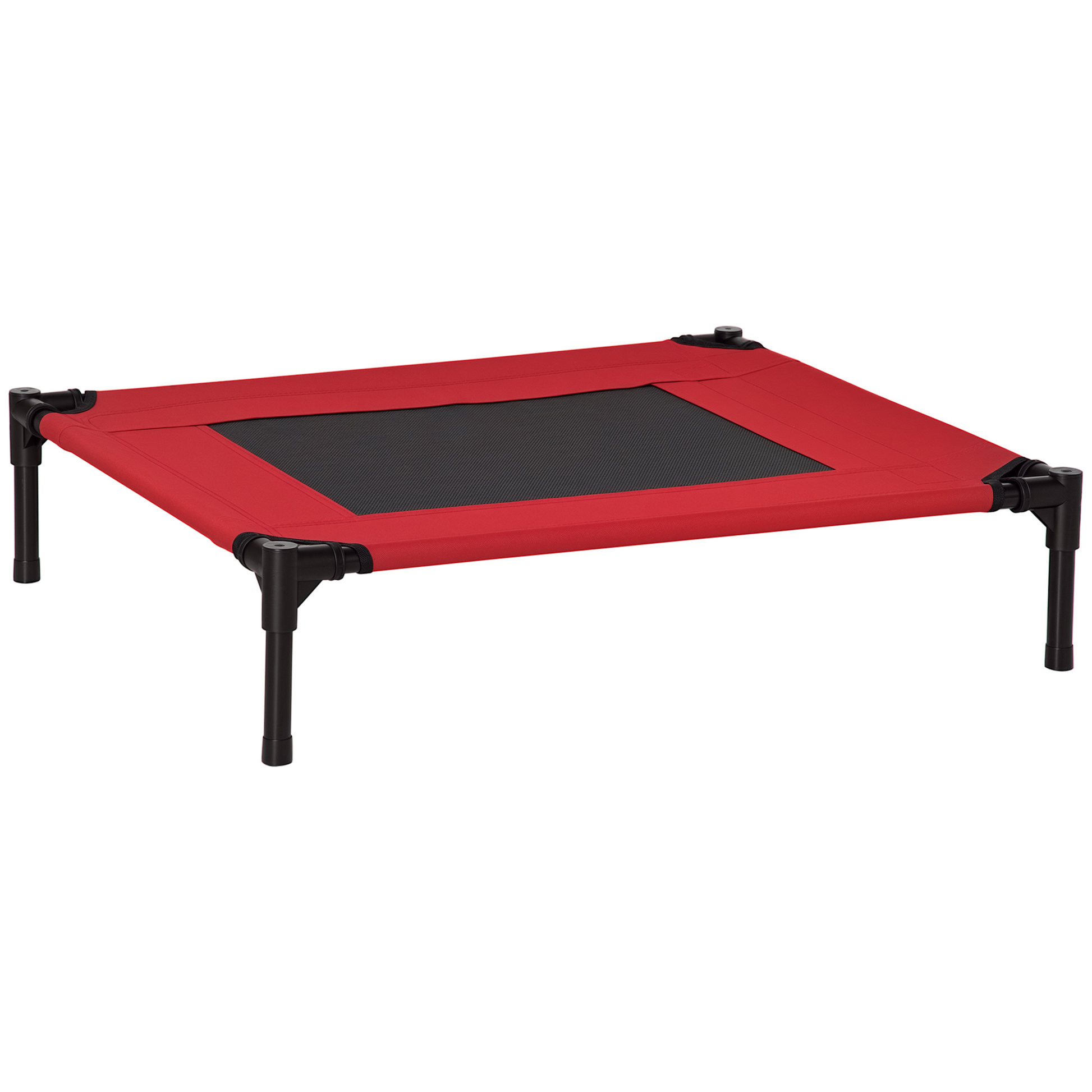 Pawhut Cama Elevada Perros Con Malla Transpirable Tela Oxford 76x61x18 Cm Rojo_0