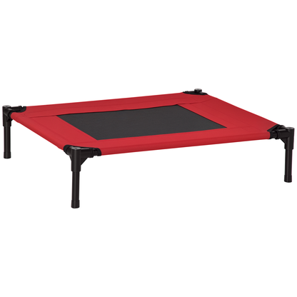 Pawhut Cama Elevada Perros Con Malla Transpirable Tela Oxford 76x61x18 Cm Rojo_0
