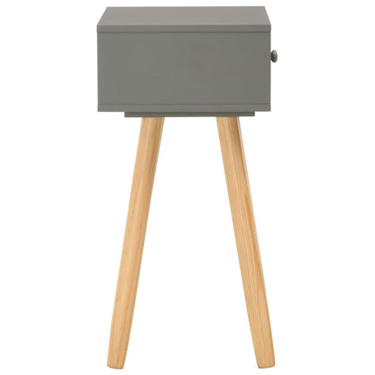 Mesitas De Noche 2 Unidades Madera Maciza De Pino Gris_4