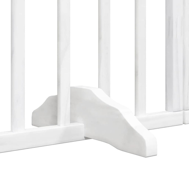 Vidaxl Puerta De Perros Plegable 15 Paneles Madera Álamo Blanca 750 Cm_5