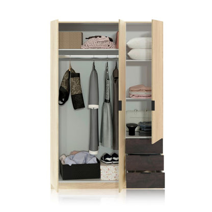 Armario 3 Puertas 3 Cajones Roble Oxido_3