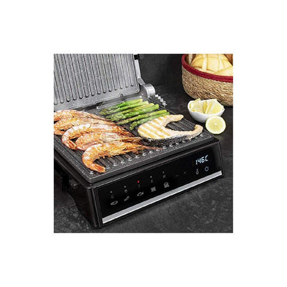 Parrilla Eléctrica Rock?ngrill Smart, 2000w De Potencia, Sistema De Ajuste De Tiempo Y Temperatura, Apertura 180º,placa Extraíbles Aptas Para Lavava_3