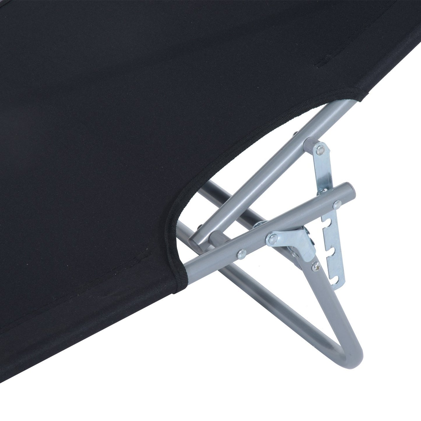 Outsunny Tumbona De Jardín Plegable Con Toldo Desmontable 187x58x36 Cm Negro_4