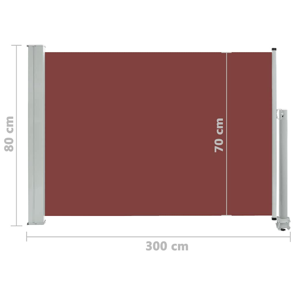 Vidaxl Toldo Lateral Retráctil De Jardín Marrón 80x300 Cm_2