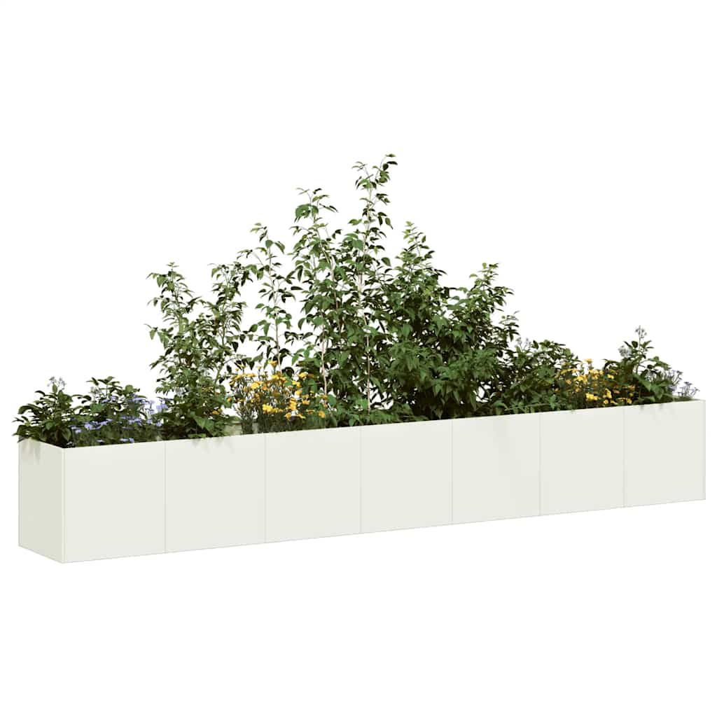 Jardinera De Acero Laminado En Frío Blanco 280x40x40 Cm_1