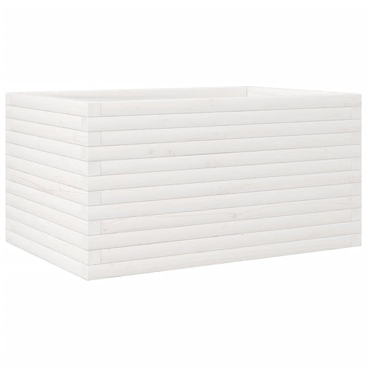 Jardinera De Madera Maciza De Pino Blanco 90x60x45,5 Cm_0