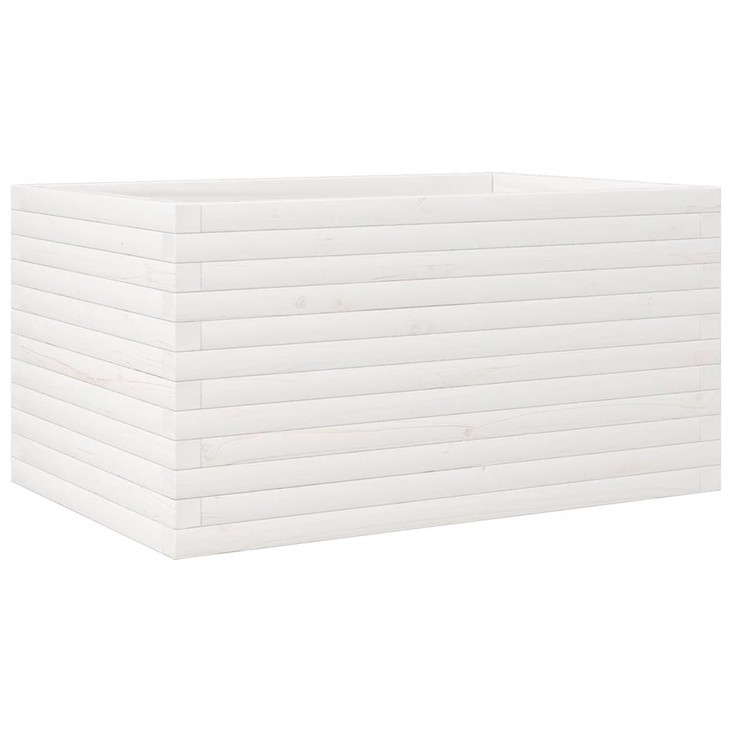 Jardinera De Madera Maciza De Pino Blanco 90x60x45,5 Cm_0