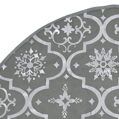Vidaxl Falda Del Árbol De Navidad De Lujo Con Calcetín Tela Gris 122cm_4