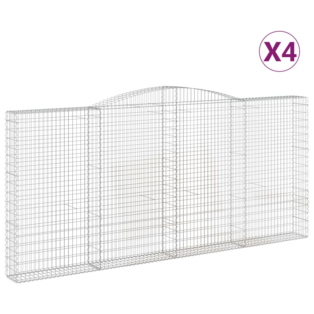 Cestas De Gaviones 4 Uds Forma De Arco Hierro 400x30x180/200 Cm_0