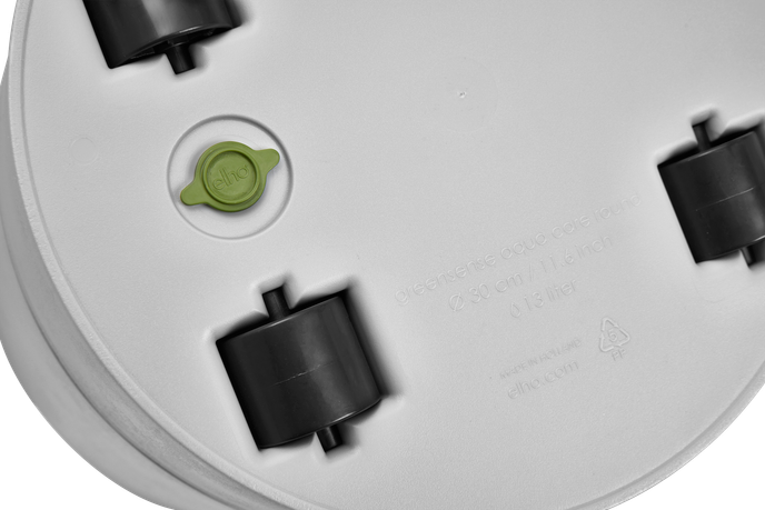 Macetero con autoriego Greensense Aquacare Round Elho 35cm light concrete