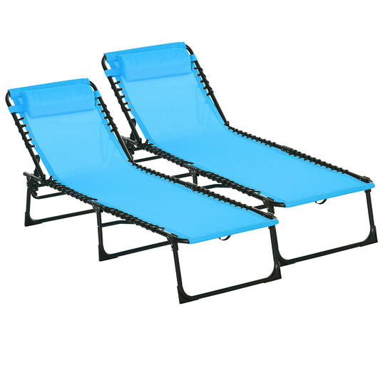 Outsunny Set De 2 Tumbonas Plegables Con Respaldo Ajustable En 4 Posiciones_0
