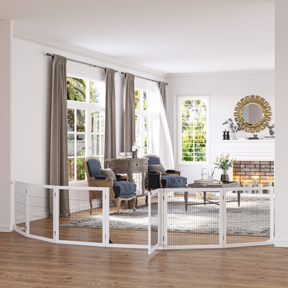 Pawhut Barrera De Seguridad Para Perros Plegable De Madera Con Soporte De Pie_1