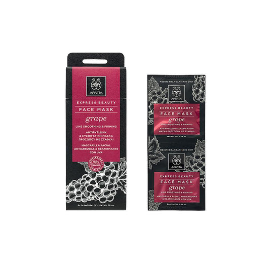 Mascarilla facial antiarrugas Express Beauty Apivita 2 x 8 ml