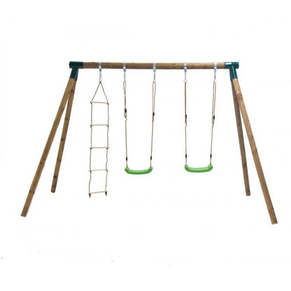 Columpio Doble De Madera Redonda Masgames Kibo Xl Deluxe.