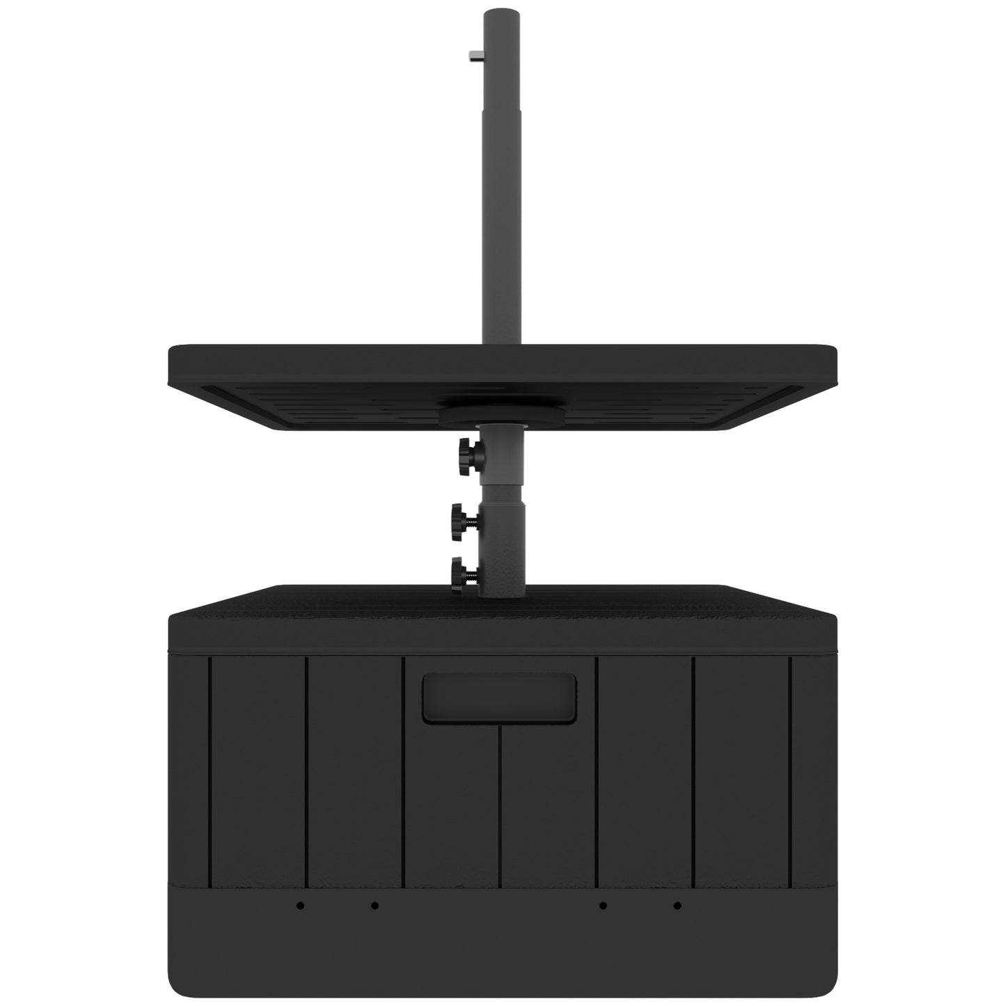 Outsunny Base Para Sombrilla Exterior 3 En 1 Mesa Auxiliar Macetero Negro_3