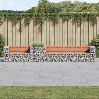 Vidaxl Banco De Jardín Con Cesta De Gaviones Madera Abeto Douglas_1