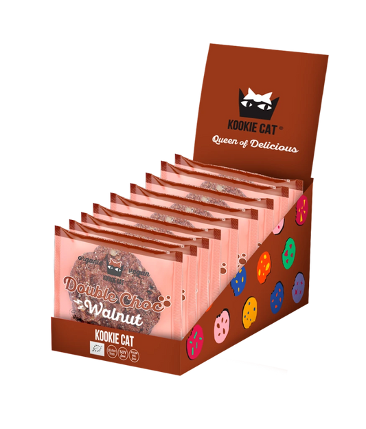 Galletas Double Chocolate Y Nuez Kookie Cat  50g X 12 Uds Bio_0