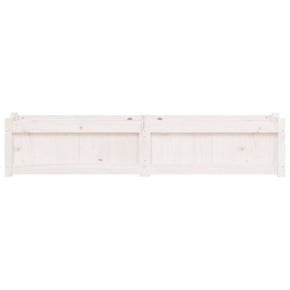 Jardinera De Madera Maciza De Pino Blanca 150x31x31 Cm_4