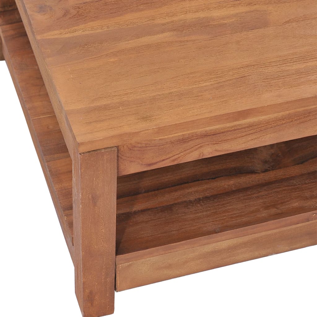 Mesa De Centro De Madera Maciza De Teca 68x67x35 Cm_3
