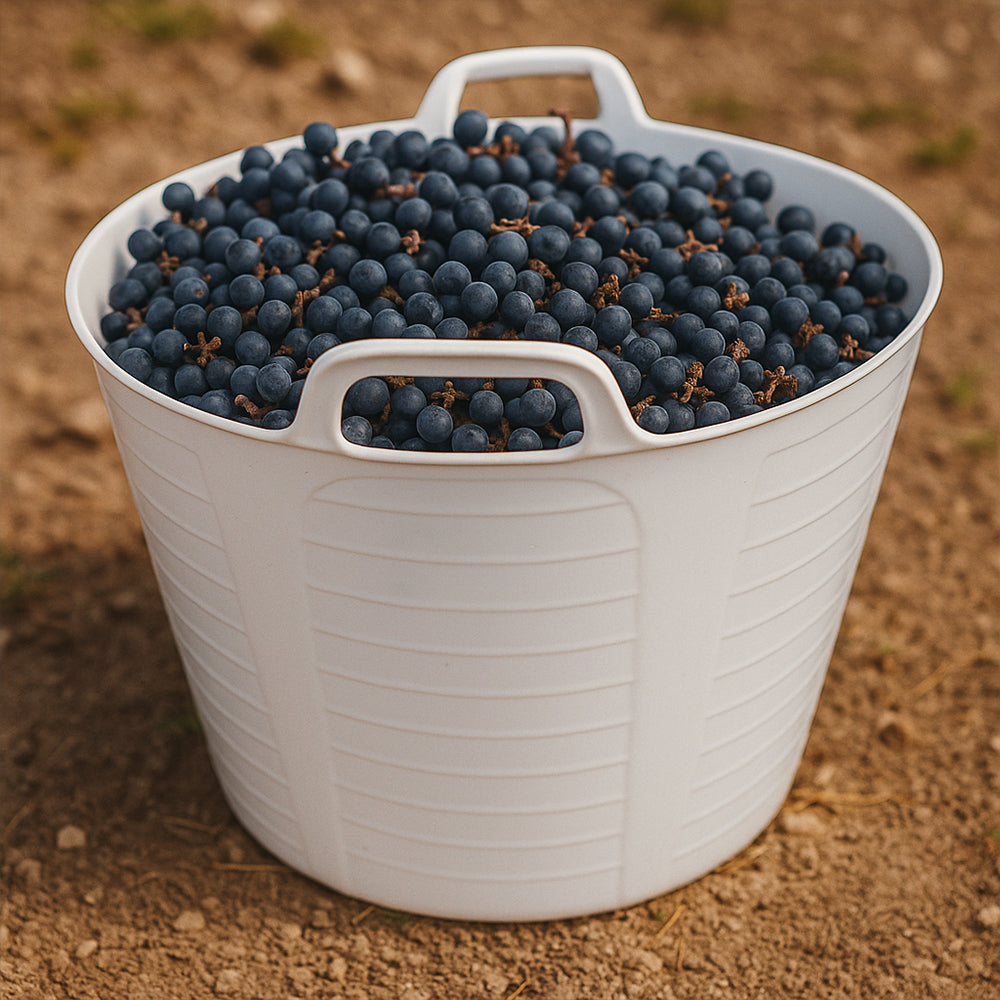 Pack 5 Capazo De Plástico Flexible Para Uso Alimentario. Asa Reforzada (blanco, 42l). Sin Bpas. Restaurantes, Vendimia_4