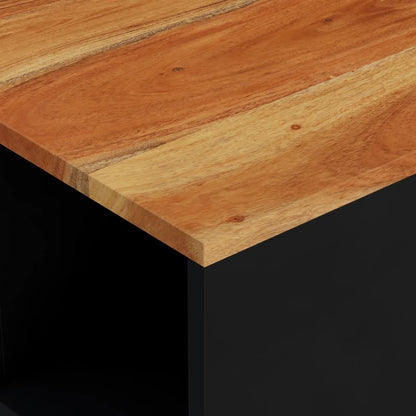 Mesa De Centro De Madera Maciza De Acacia 60x50x35 Cm_4