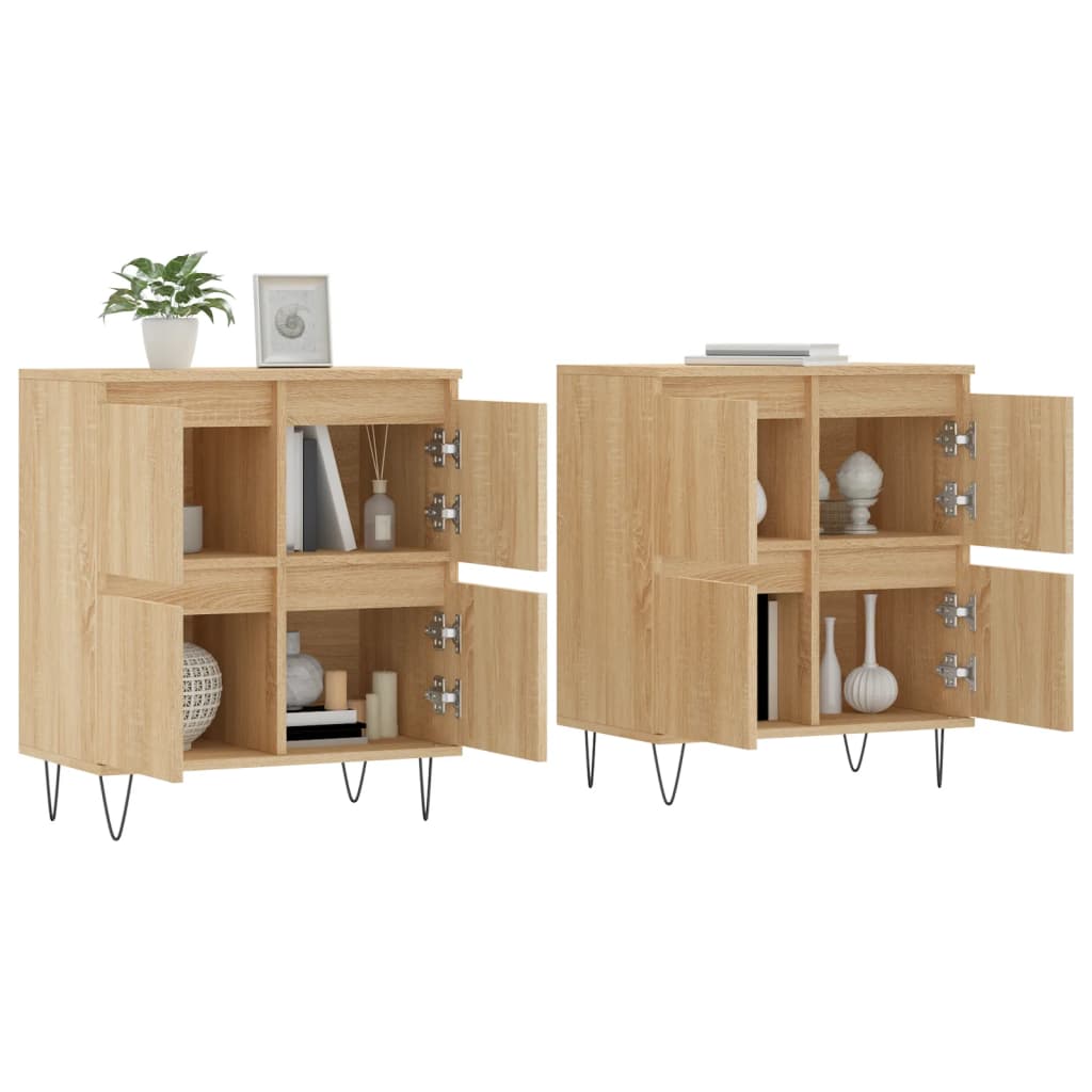 Aparadores 2 Uds Madera Contrachapada Color Roble Sonoma_2