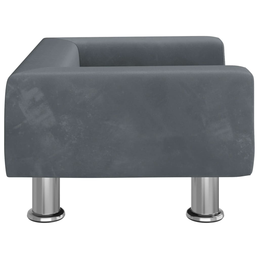 Cama Para Perros De Terciopelo Gris Oscuro 50x40x26,5 Cm / Vetonek_0
