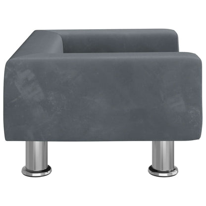 Cama Para Perros De Terciopelo Gris Oscuro 50x40x26,5 Cm / Vetonek_0