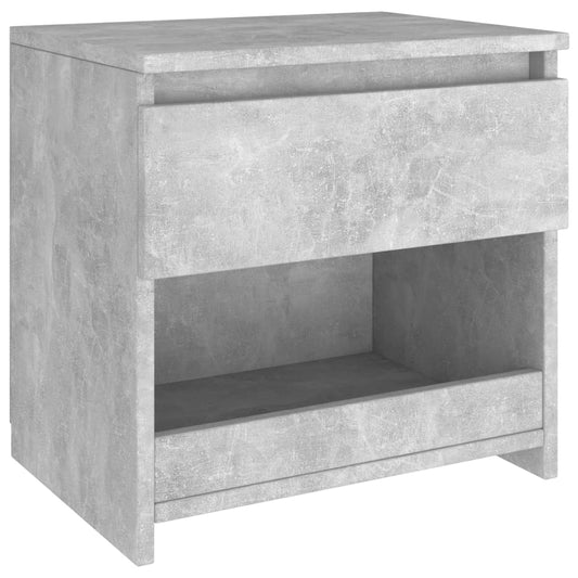 Mesita De Noche Madera Ingeniería Gris Hormigón 40x30x39 Cm_0
