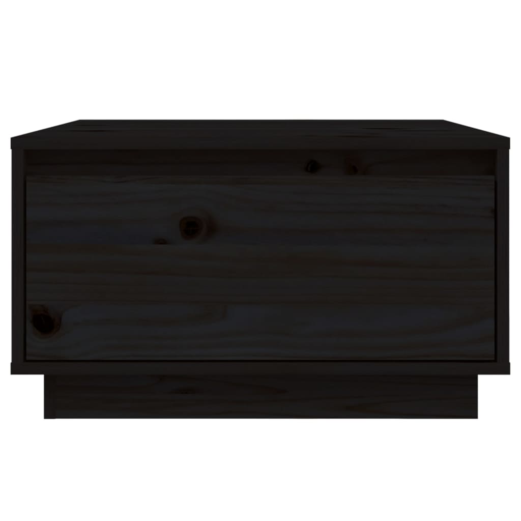 Mesa De Centro De Madera Maciza De Pino Negro 55x56x32 Cm_1