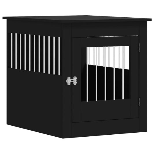 Vidaxl Jaula Para Perros Madera De Ingeniería Negro 64,5x80x71 Cm_0
