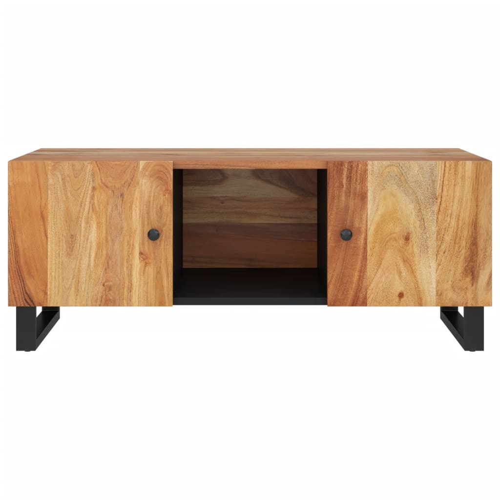 Mesa De Centro Madera Maciza Acacia Y Contrachapada 100x54x40cm_2