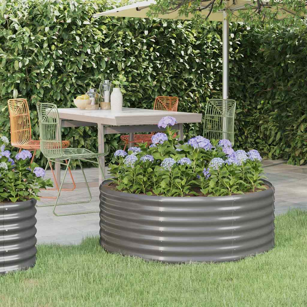 Jardinera Arriate Acero Galvanizado Gris 100x100x36 Cm_1