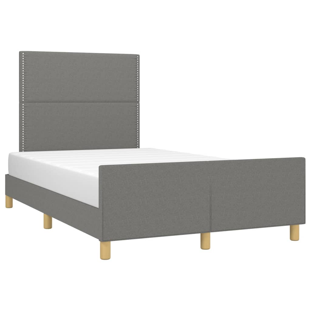 Estructura De Cama Con Cabecero De Tela Gris Oscuro 120x200 Cm / Vetonek_5
