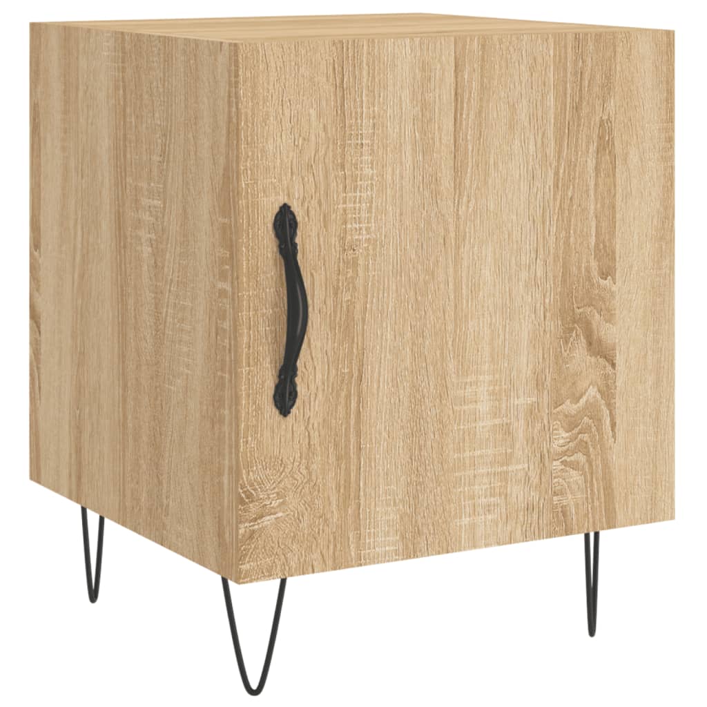 Mesita De Noche Madera De Ingeniería Roble Sonoma 40x40x50 Cm_0