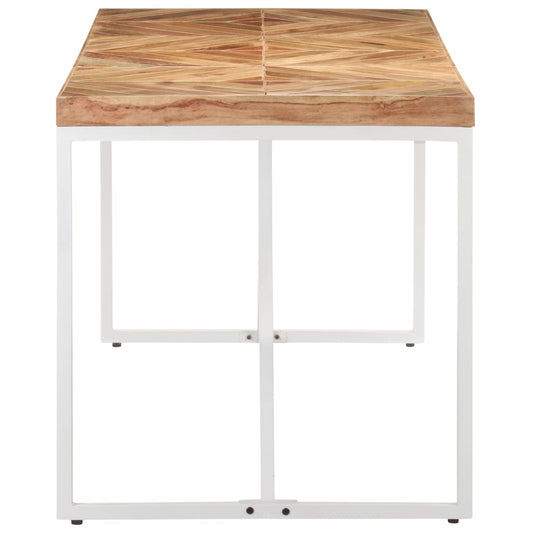 Mesa De Comedor De Madera Maciza De Mango Y Acacia 140x70x76 Cm_0