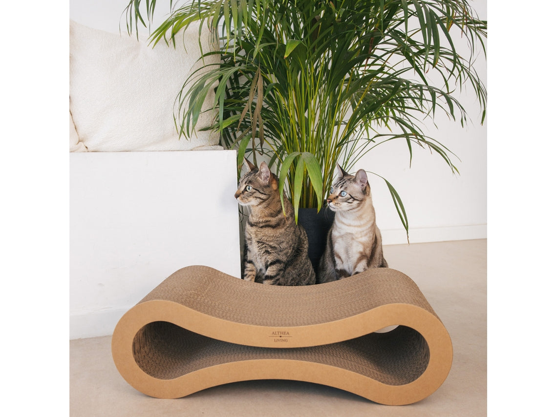 Rascador Para Gatos Con Forma De Infinito Reversible De Cartón Reciclado Althea Living 75x27x19cm_1
