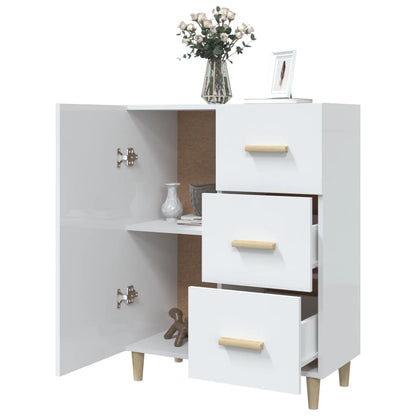 Aparador De Madera Contrachapada Blanco Brillante 69,5x34x90 Cm / Vetonek_2
