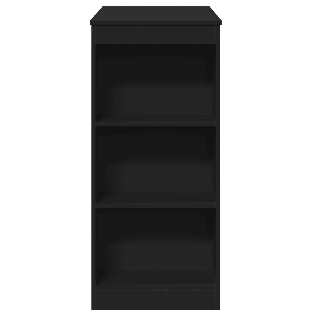 Mesa Alta Con Estantes Madera Ingeniería Negra 95x47x103,5 Cm_3