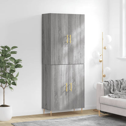 Aparador Alto Madera Contrachapada Gris Sonoma 69,5x34x180 Cm_0