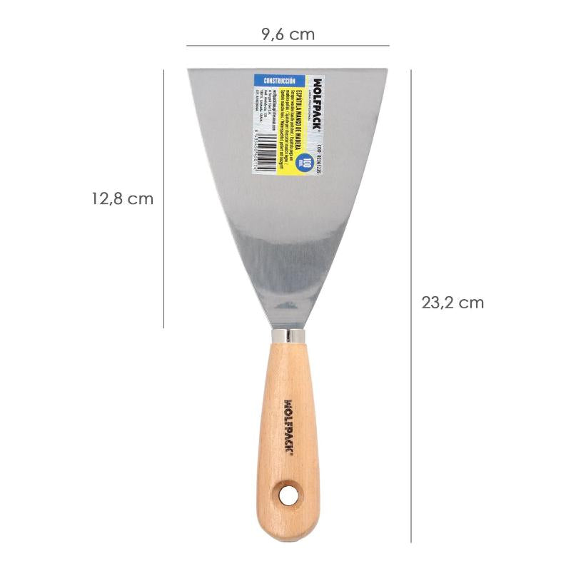 Espatula Mango Madera Hoja Acero 100 Mm. Espatula Yeso, Espatula Pintor, Espatula Masillas, Espatula Pladur, Etc._1