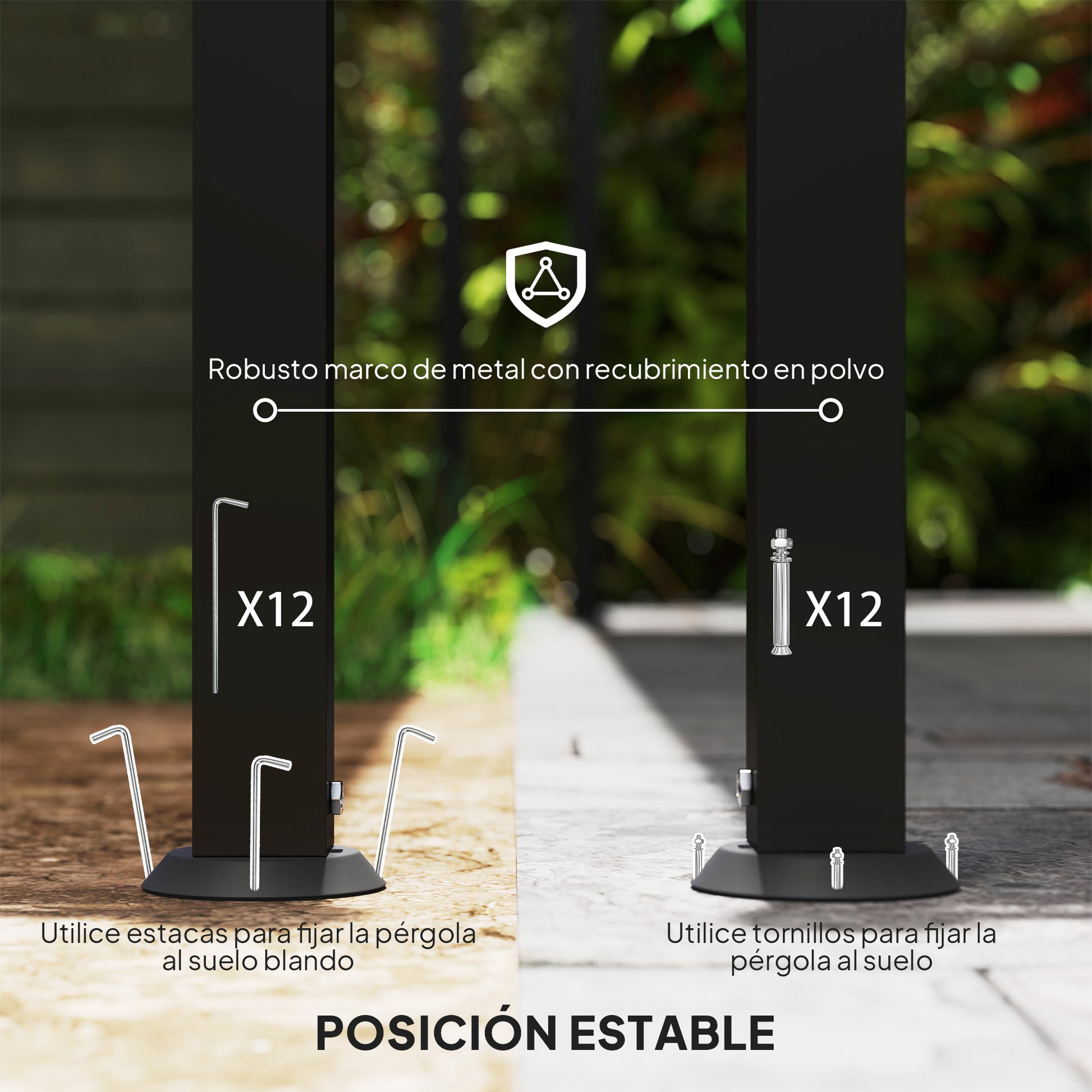 Outsunny Pérgola De Pared De Jardín 3x6 M_4