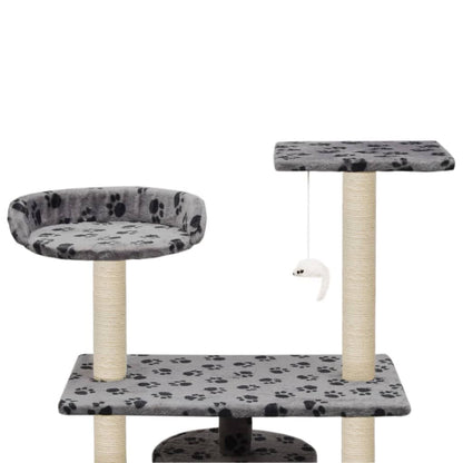 Vidaxl Rascador Para Gatos Con Poste De Sisal 95 Cm Huellas Gris_4