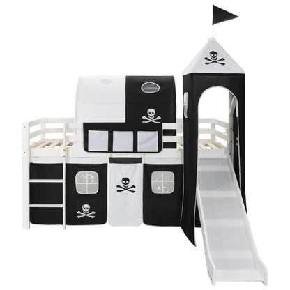 Vidaxl Cama Alta Para Niños Tobogán Y Escalera Madera Pino 97x208 Cm_1