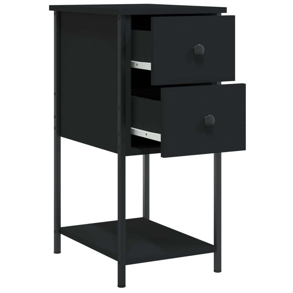 Mesitas De Noche 2 Uds Madera De Ingeniería Negro 32x42x70 Cm_4