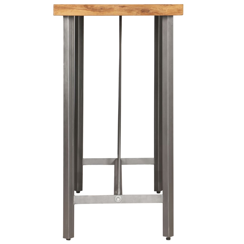 Mesa Alta De Bar Teca Maciza Reciclada 120x58x106 Cm_3