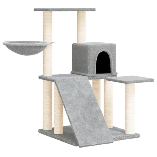 Vidaxl Rascador Para Gatos Con Postes De Sisal Gris Claro 82 Cm_0