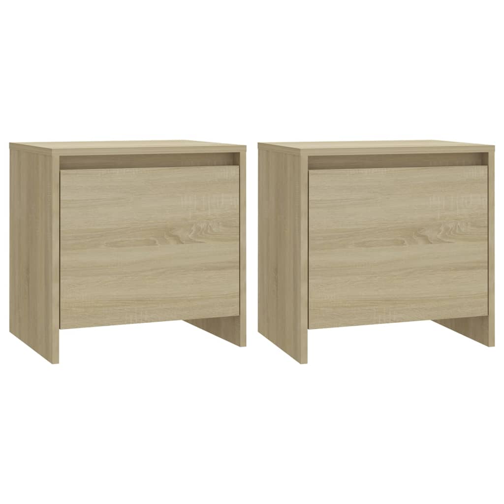 Mesita Noche 2 Uds Madera Ingeniería Roble Sonoma 45x34x44,5 Cm_0