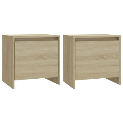 Mesita Noche 2 Uds Madera Ingeniería Roble Sonoma 45x34x44,5 Cm_0